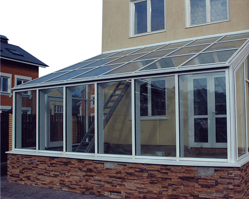 Алюминиевая стеклянная крыша для веранды в Домодедово